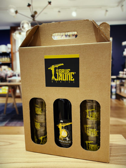 Le Coffret Verres et Bière 75cl La Grue Jaune - Nantes