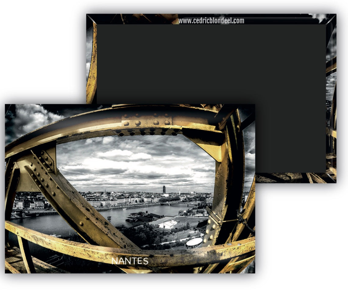 Magnet rectangulaire Nantes DEPUIS LA FLECHE - La grue jaune 80x54mm