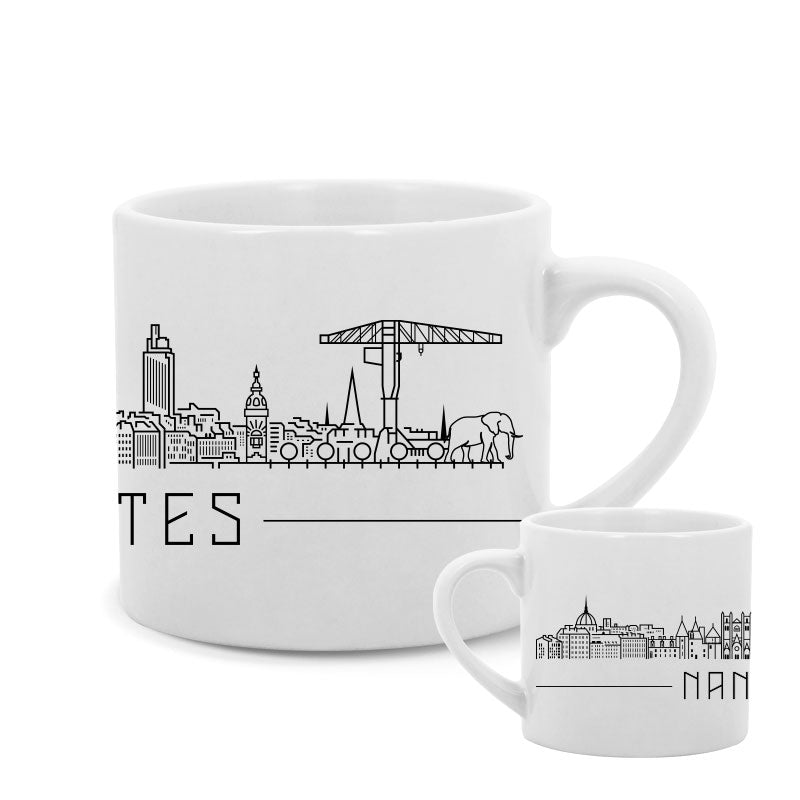 Mini Mug Skyline Nantes Monochrome