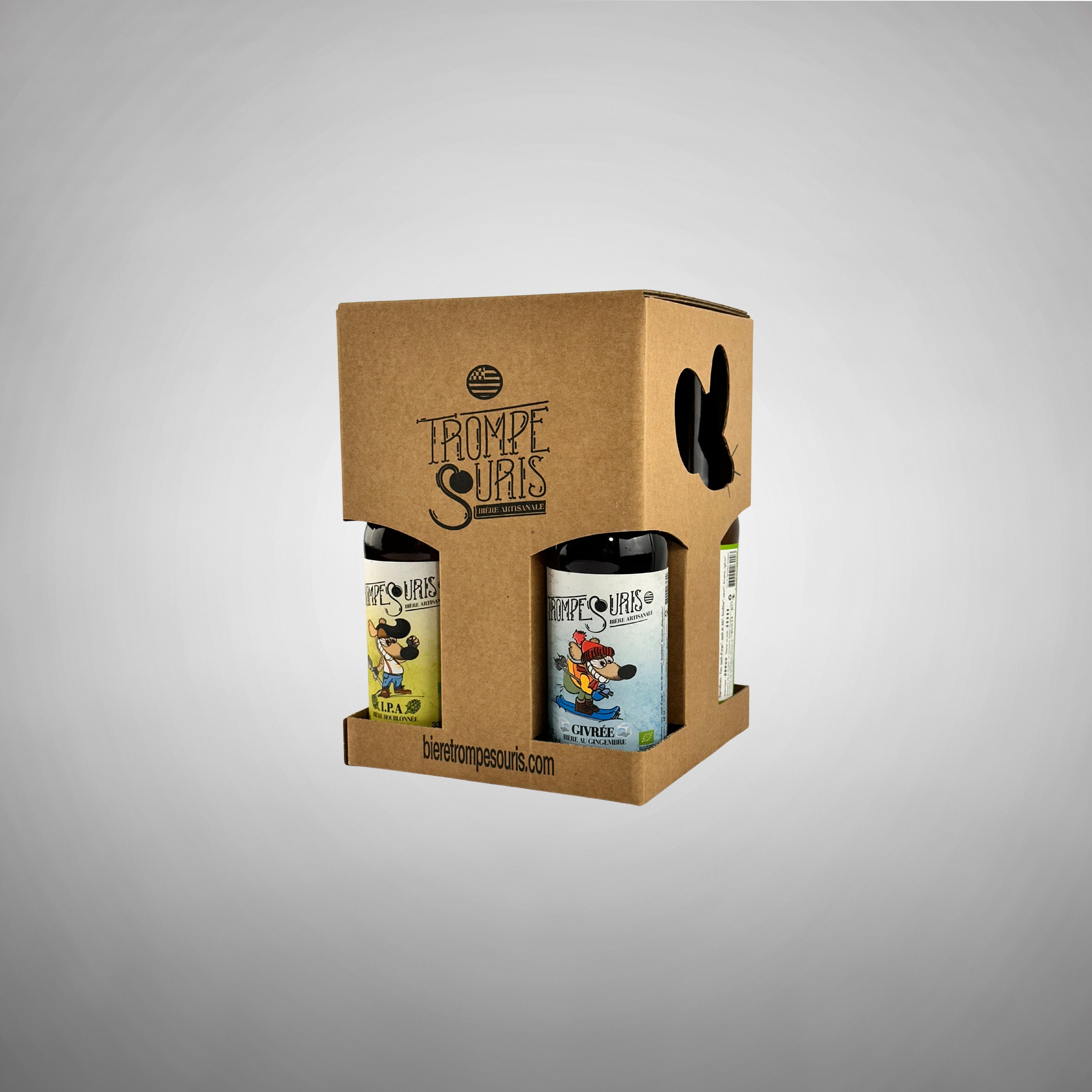 COFFRET CARTON TROMPE SOURIS + VERRE