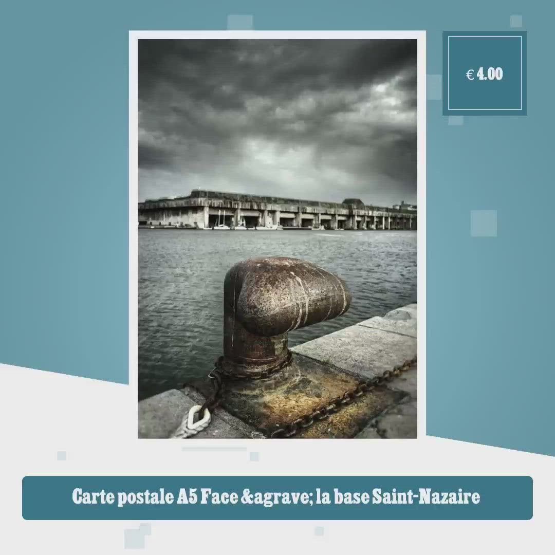 Carte postale A5 Face à la base Saint-Nazaire by@Vidoo